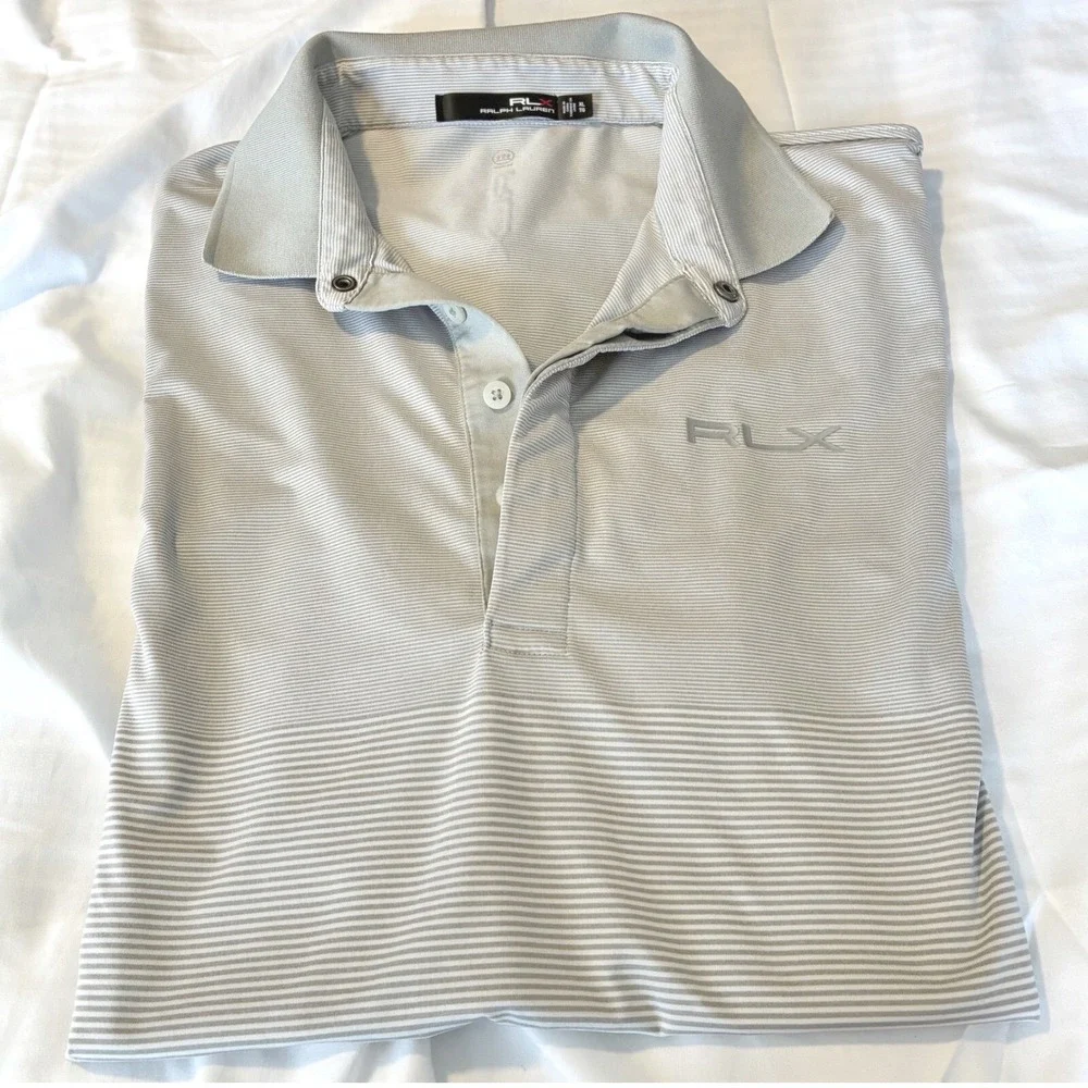 RLX Ralph Lauren Golf Polo Gray‎ Performance Sretch Moisture Wicking XL Golfcore